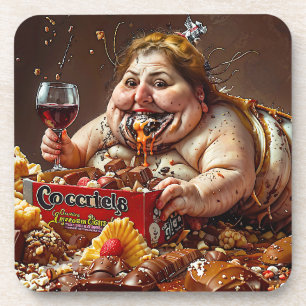 Dessous-de-verre Portrait coloré "Queen of Gluttonous Decay"