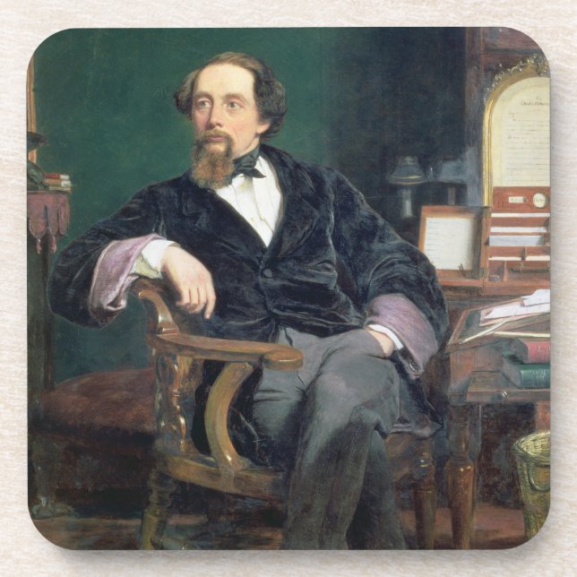 Dessous-de-verre Portrait de Charles Dickens (huile sur la toile) (Devant)