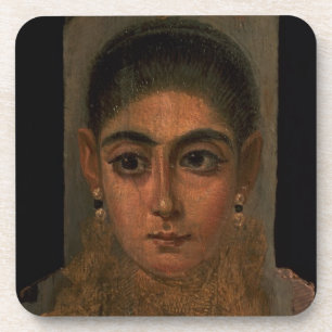 Dessous-de-verre Portrait d'une femme portant un or pectoral, tombe