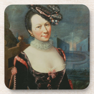 Dessous-de-verre Portrait d'une femme tenant une illustration