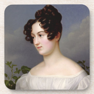 Dessous-de-verre Portrait d'une jeune femme, 1827 (huile sur la