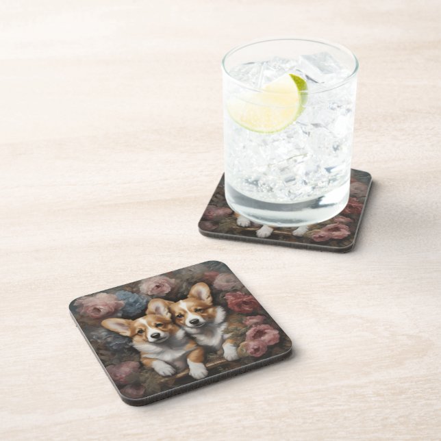 Dessous-de-verre Portraits de races de chiens de fleurs 5 (Côté Droit)