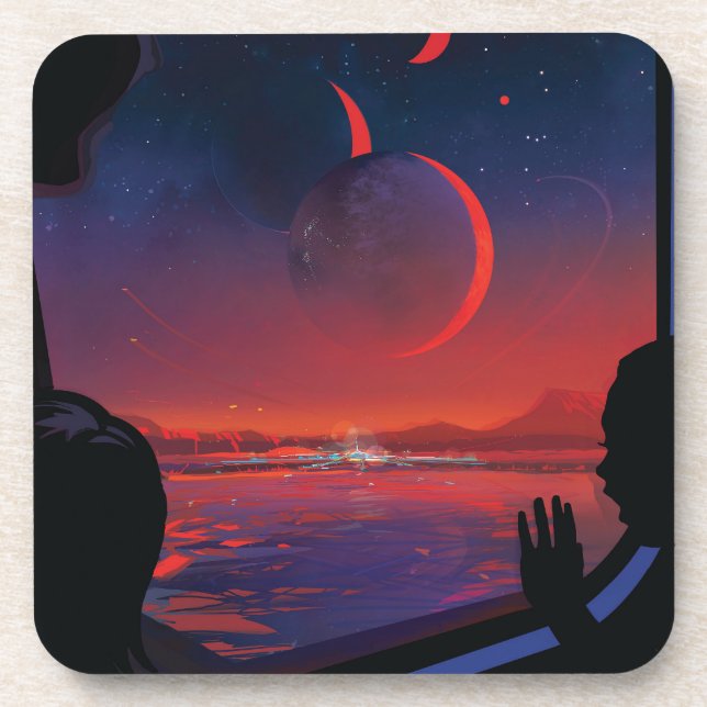 Dessous-de-verre Poster de l'espace rétro - Les spectateurs observe (Devant)