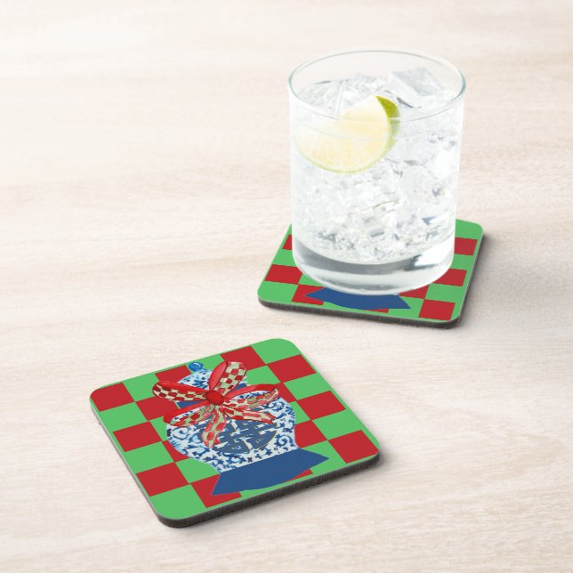 Dessous-de-verre Pot à gingembre bleu de Noël     (Côté Droit)