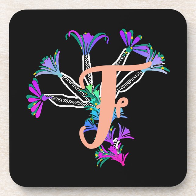 Dessous de verre pour boissons Monogramme initiale (Devant)