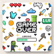Dessous de verre pour buveur de jeux vidéo rétro e
