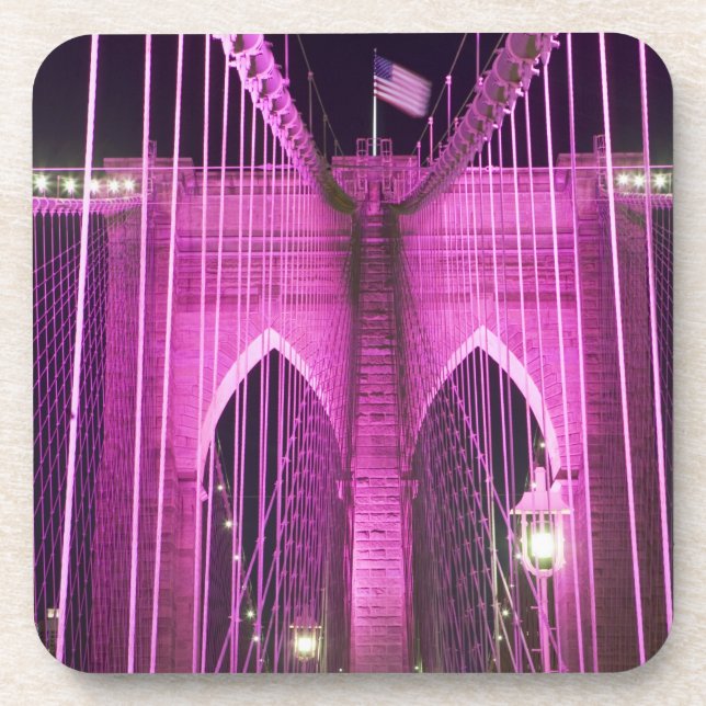 Dessous-de-verre Pourpre de Lit de pont de Brooklyn (Devant)