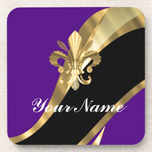 Dessous-de-verre Pourpre et gold fleur de lys