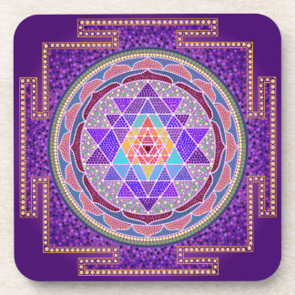 Dessous de verre pourpres de Sri Yantra