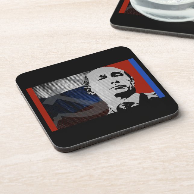 Dessous-de-verre Poutine avec drapeau russe (Côté gauche)