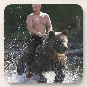 Dessous-de-verre Poutine monte un ours !