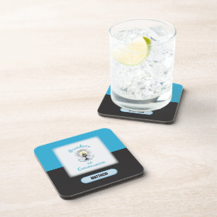 Dessous-de-verre Première communion de petit-fils, tasse bleue