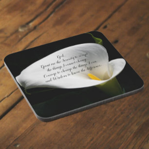 Dessous-de-verre Prière de sérénité Calla Lily Bloom Floral