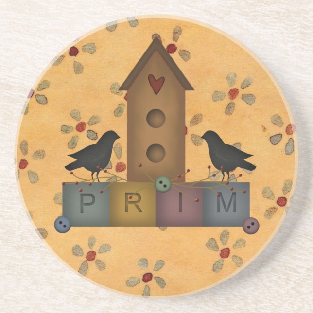 Dessous de verre primitif d'oiseaux (Devant)