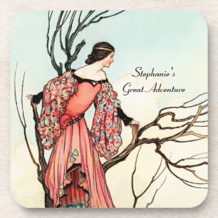 Dessous-de-verre Princesse de Conte de Fées Vintage Livre de Contes