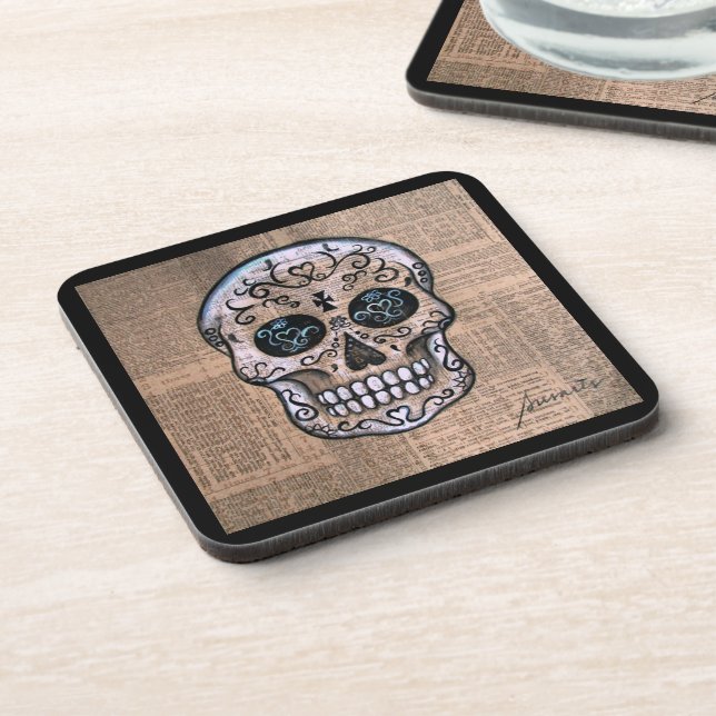 Dessous-de-verre Prisarts Skull Dia de los Muertos Coasters (Côté gauche)