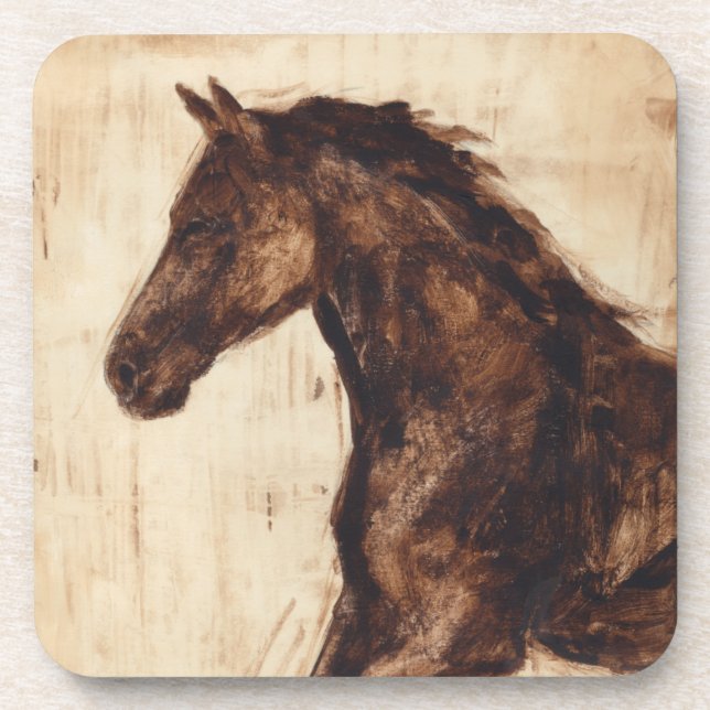 Dessous-de-verre Profil du cheval sauvage Brown (Devant)