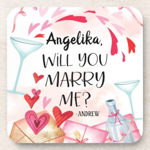 Dessous-de-verre Proposition de marriage   You Marry Me ? Custom