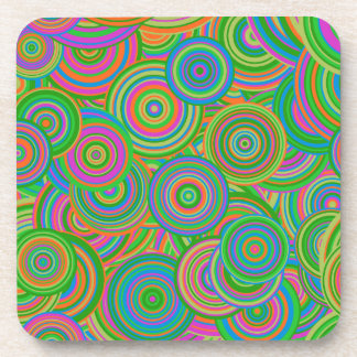 Dessous-de-verre Psychedelic Circles Plastic Coaster