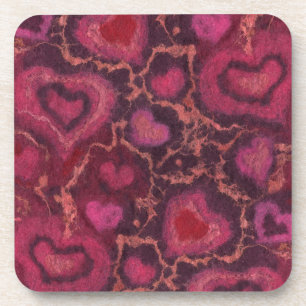 Dessous-de-verre Puffy coeur romantique amour rose rouge valentines
