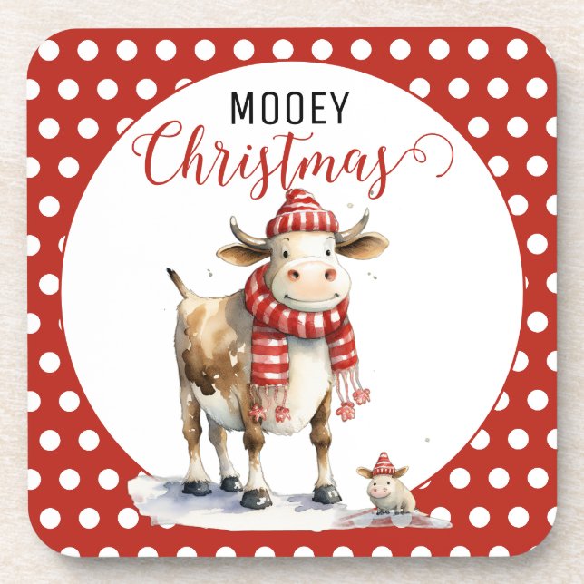 Dessous-de-verre Pun de vache de Noël (Devant)