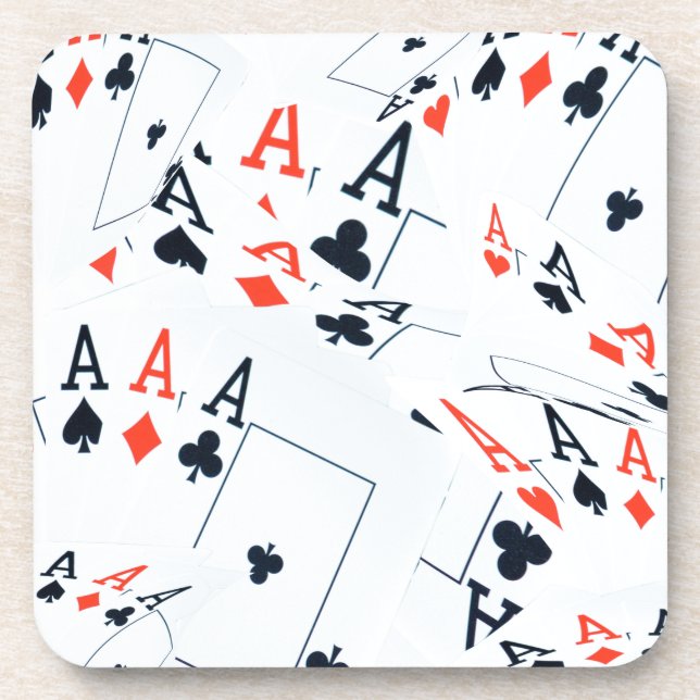 Dessous-de-verre Quad Aces Poker Cartes Motif, (Devant)
