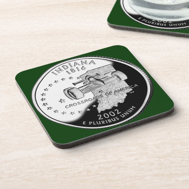 Dessous-de-verre Quartier d'état de Indiana Reverse Side Faux (Côté gauche)