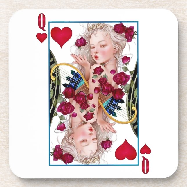 Dessous-de-verre Queen of Hearts Surdimensionné Graphisme, Jouer de (Devant)