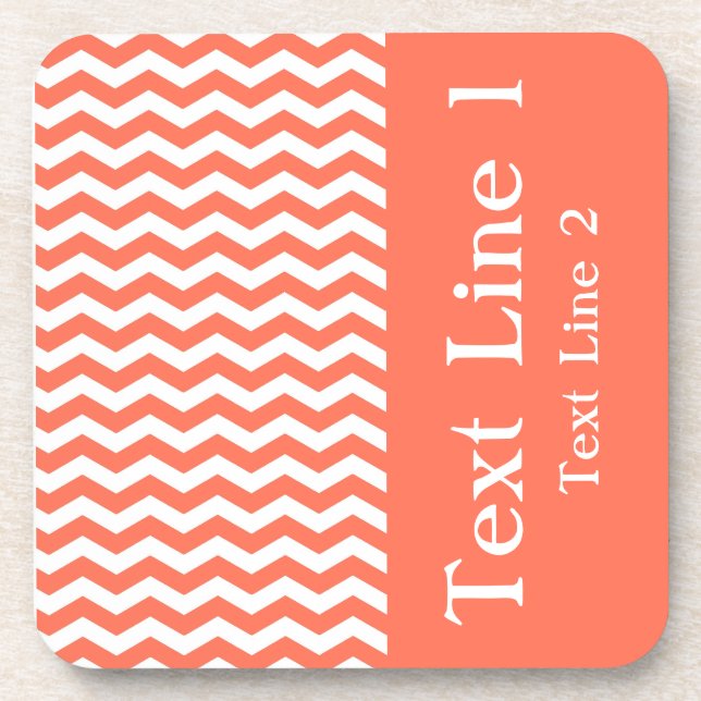 Dessous-de-verre Queensland Coral Wave Chevron personnalisable (Devant)