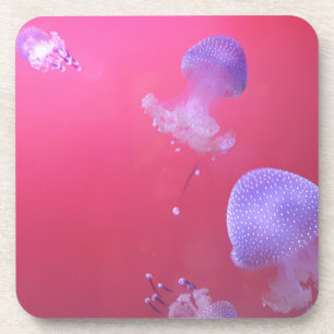 Dessous-de-verre Quirky Jellyfish in the Pink Water