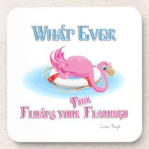Dessous-de-verre Quoi qu'il flotte votre Flamant rose rose