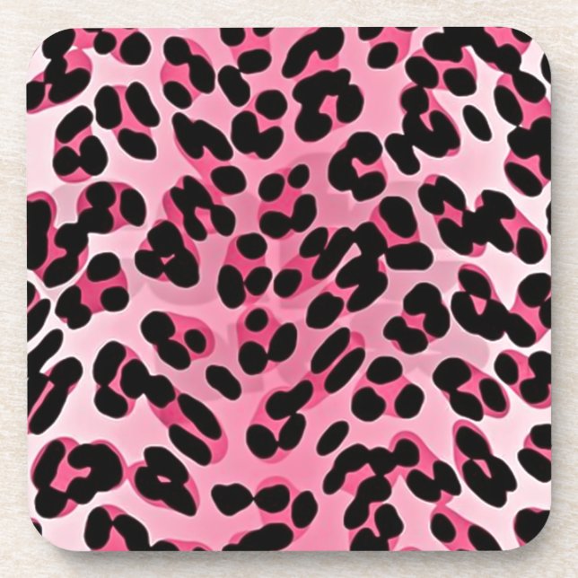 Dessous-de-verre RAB Rockabilly Pink Cheetah Imprimer (Devant)