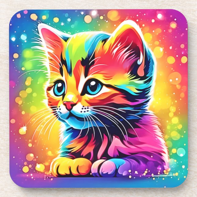 Dessous-de-verre Rainbow Kitten Dream (Devant)