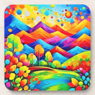 Dessous-de-verre Rainbow Mountains Paysage Abstrait