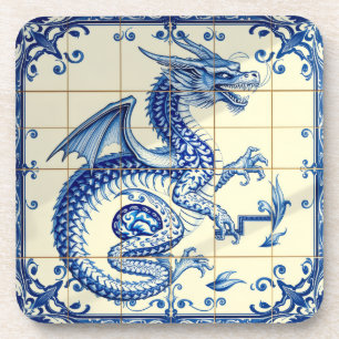 Dessous-de-verre rampe de serpent dragon saphir