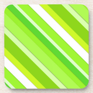 Dessous-de-verre Rayures de bonbons en couches - vert citron et bla