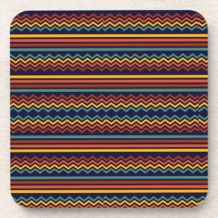 Dessous-de-verre Rayures et zigzag rétro vintage des années 1970