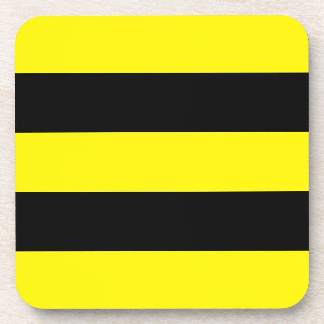 Dessous-de-verre Rayures jaunes et noires (Devant)