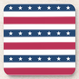 Dessous-de-verre Rayures Rouge Blanc & Bleu Patriotique
