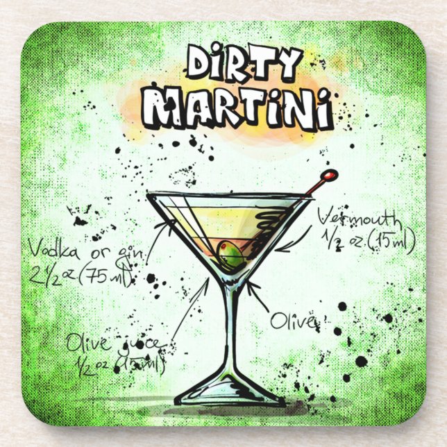 Dessous-de-verre Recette de boisson à base de martini (Devant)
