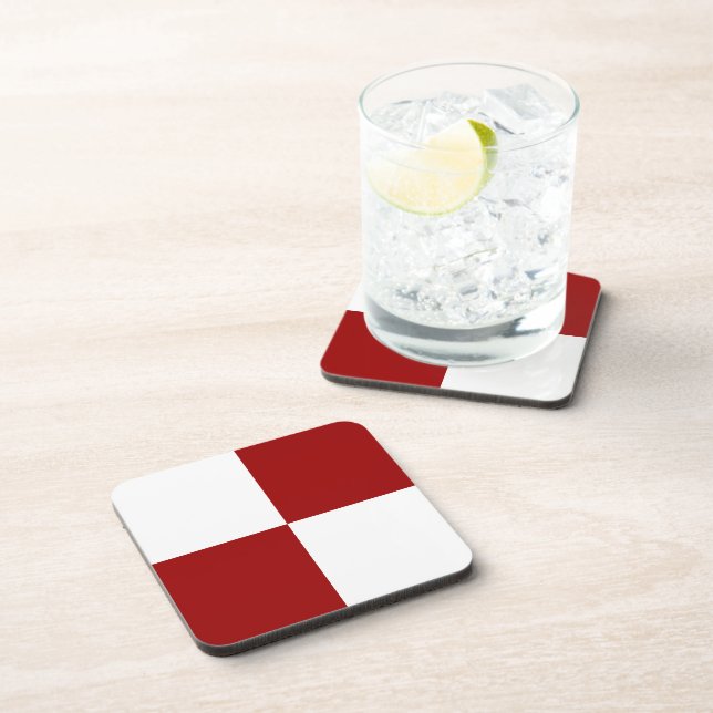 Dessous-de-verre Rectangles rouge et blanc (Côté Droit)