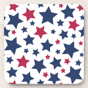 Dessous-de-verre Red and Blue Stars - motif de drapeau américain