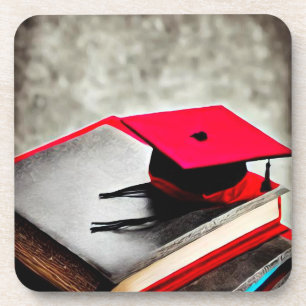 Dessous-de-verre Red Grad Casquette & Livres