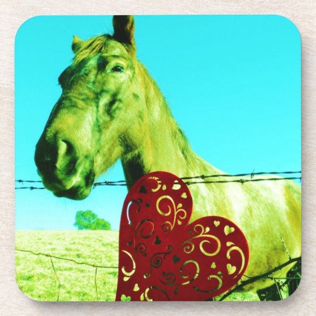 Dessous-de-verre Red Heart and Horse (Devant)