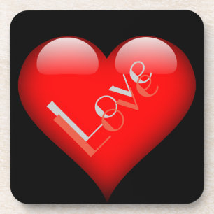 Dessous-de-verre Red Heart Attractive Parisian Love Mariage