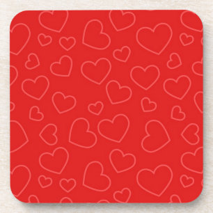 Dessous-de-verre Red Hearts Valentine motif