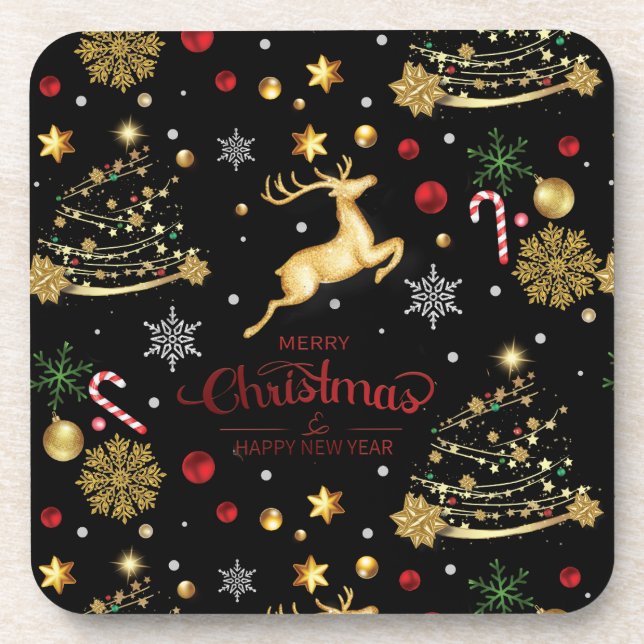 Dessous de verre Red Joyeux Christmas Tree (Devant)
