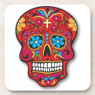 Dessous-de-verre Red Mexican Sugar Skull Day of the Dead