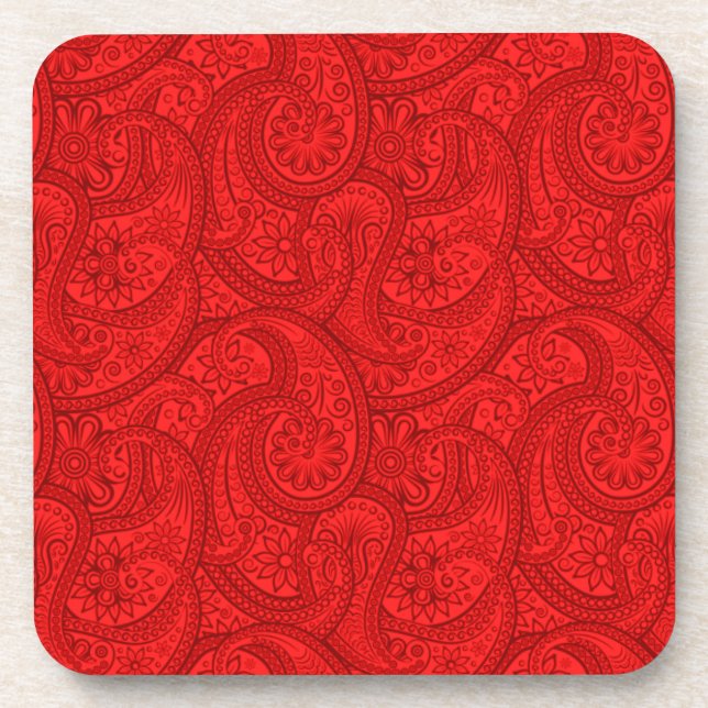 Dessous-de-verre Red Paisley (Devant)