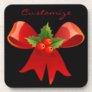 Dessous-de-verre Red Ribbon Bow Holly Thunder_Cove